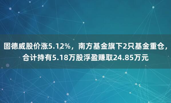 固德威股价涨5.12%，南方基金旗下2只基金重仓，合计持有5.18万股浮盈赚取24.85万元